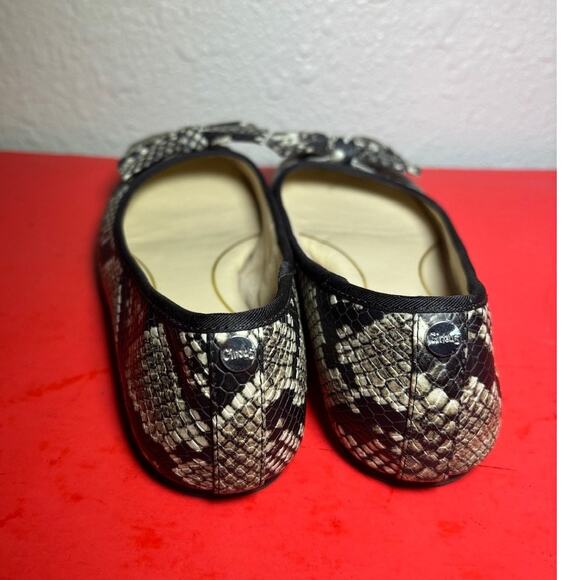 Sam Edelman Circus Snake Print leather Ballet Flats with bow size 7.5 - Picture 4 of 7